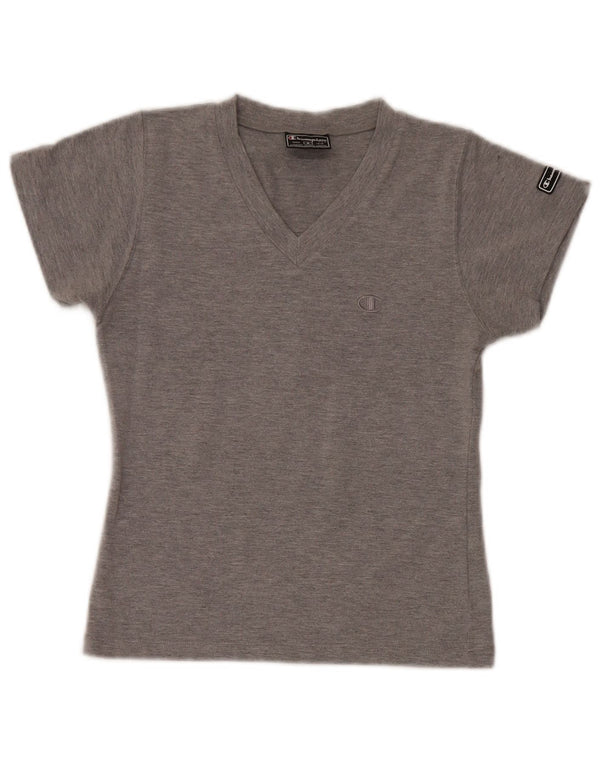 Champion T-Shirt Femme Top UK 8 Small Gris Coton