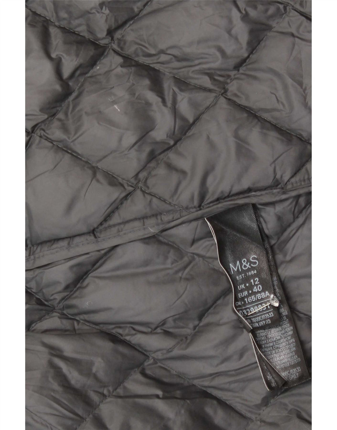 Marks & Spencer Manteau matelassé pour femme UK 12 Gris moyen Polyamide