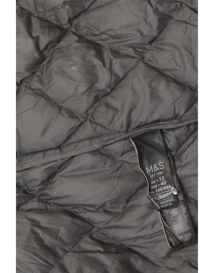 Marks & Spencer Manteau matelassé pour femme UK 12 Gris moyen Polyamide