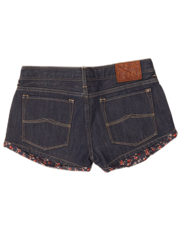JACK WILLS Short en jean pour femme UK 8 Small W28 Bleu marine Floral