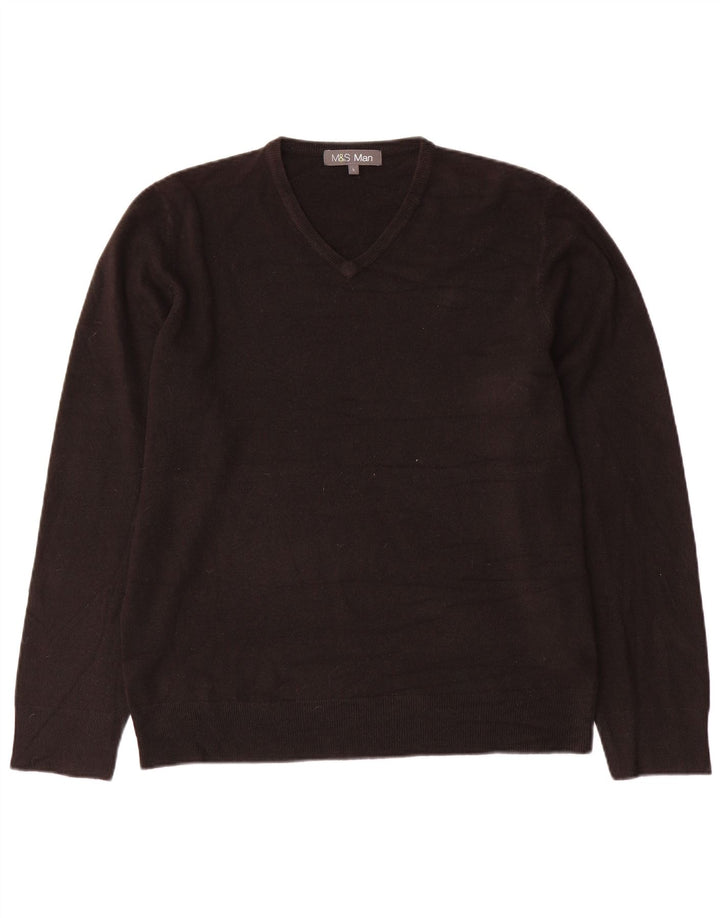 Marks & Spencer Pull col V pour homme en acrylique noir Taille L