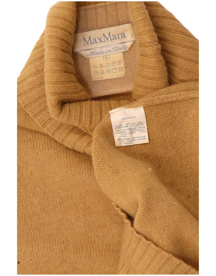 MAX MARA Pull surdimensionné à col roulé pour femme UK 10 Petite laine marron