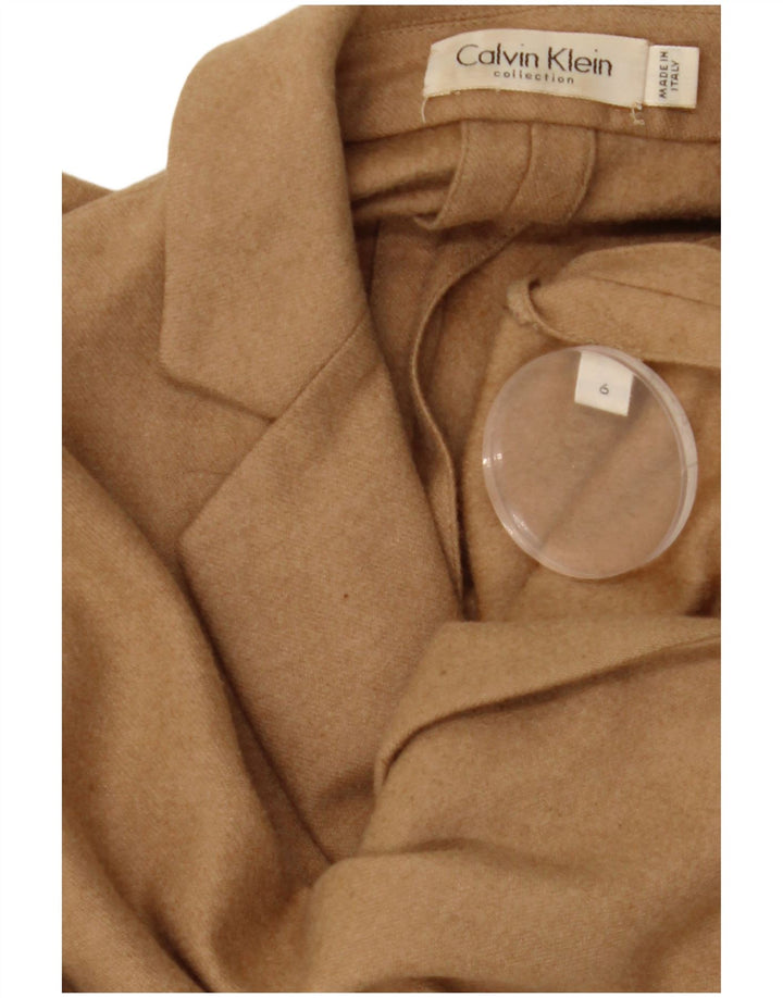 CALVIN KLEIN Veste blazer courte à 2 boutons pour femme US 6 Marron moyen