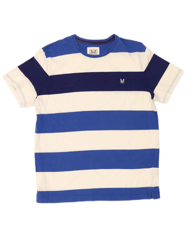 Crew Clothing T-Shirt Homme Haut Large Bleu Rayé Coton