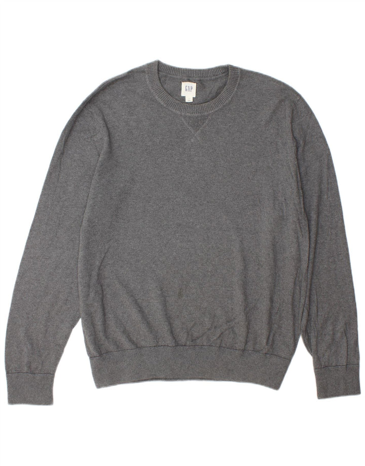 Gap Pull à col rond pour homme en coton gris Large