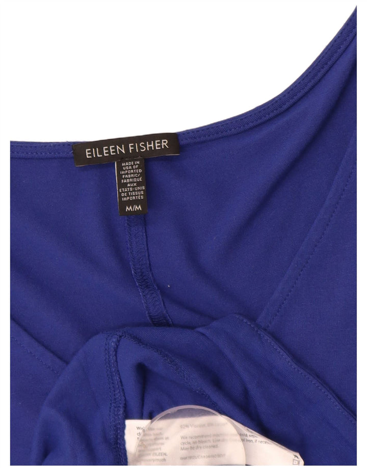 Eileen Fisher Robe trapèze sans manches pour femme UK 44 Bleu moyen Viscose