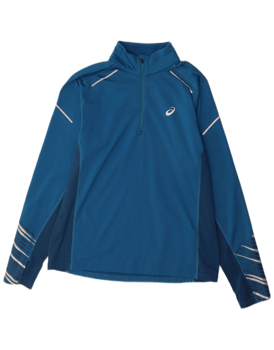 Asics Haut de Survêtement Pull Homme Grand Bleu Colorblock Polyester Sports