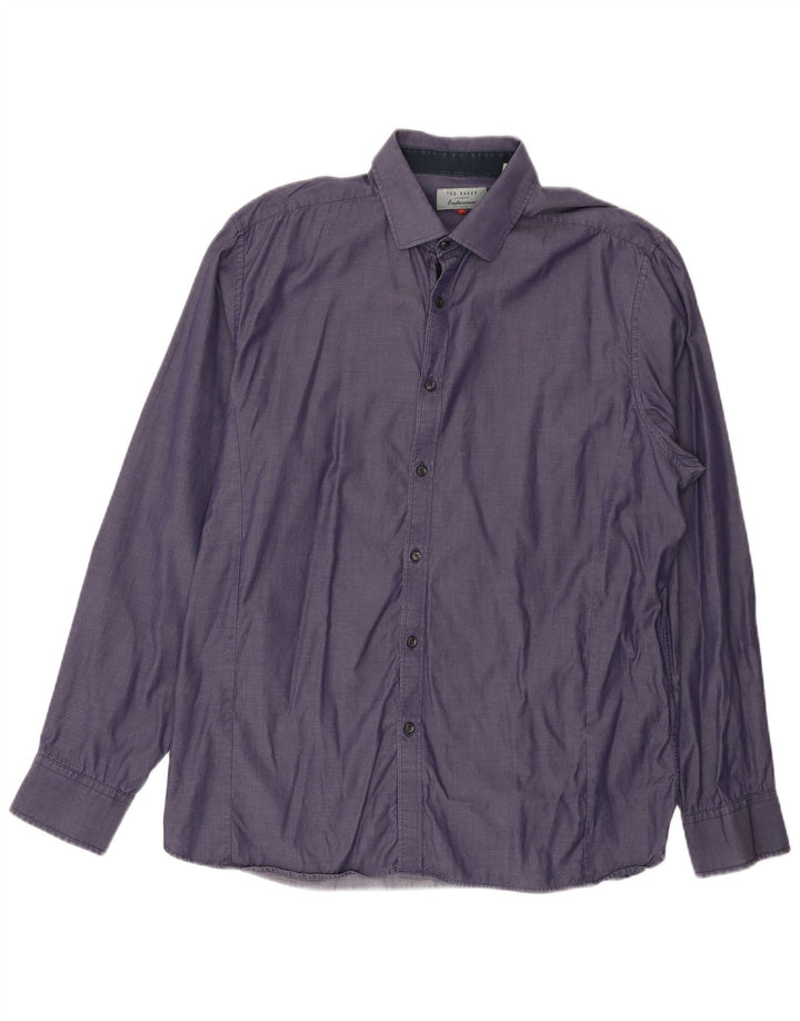 TED BAKER Chemise Homme Taille 17 XL Coton Violet