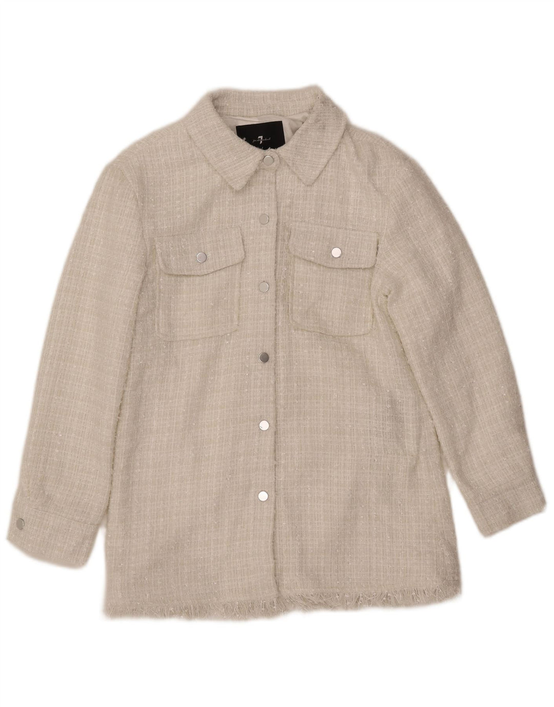 7 FOR ALL MANKIND Veste Bomber Femme UK 12 Polyester Blanc Moyen