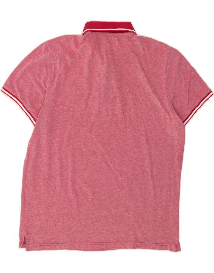 PENGUIN Mens Polo Shirt Large Pink Striped Vintage Penguin and Second-Hand Penguin from Messina Hembry 