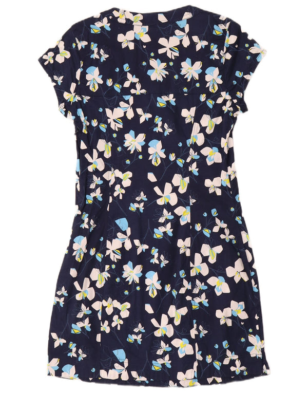 Weird Fish Robe fourreau pour femme UK 10 Petit coton floral bleu marine