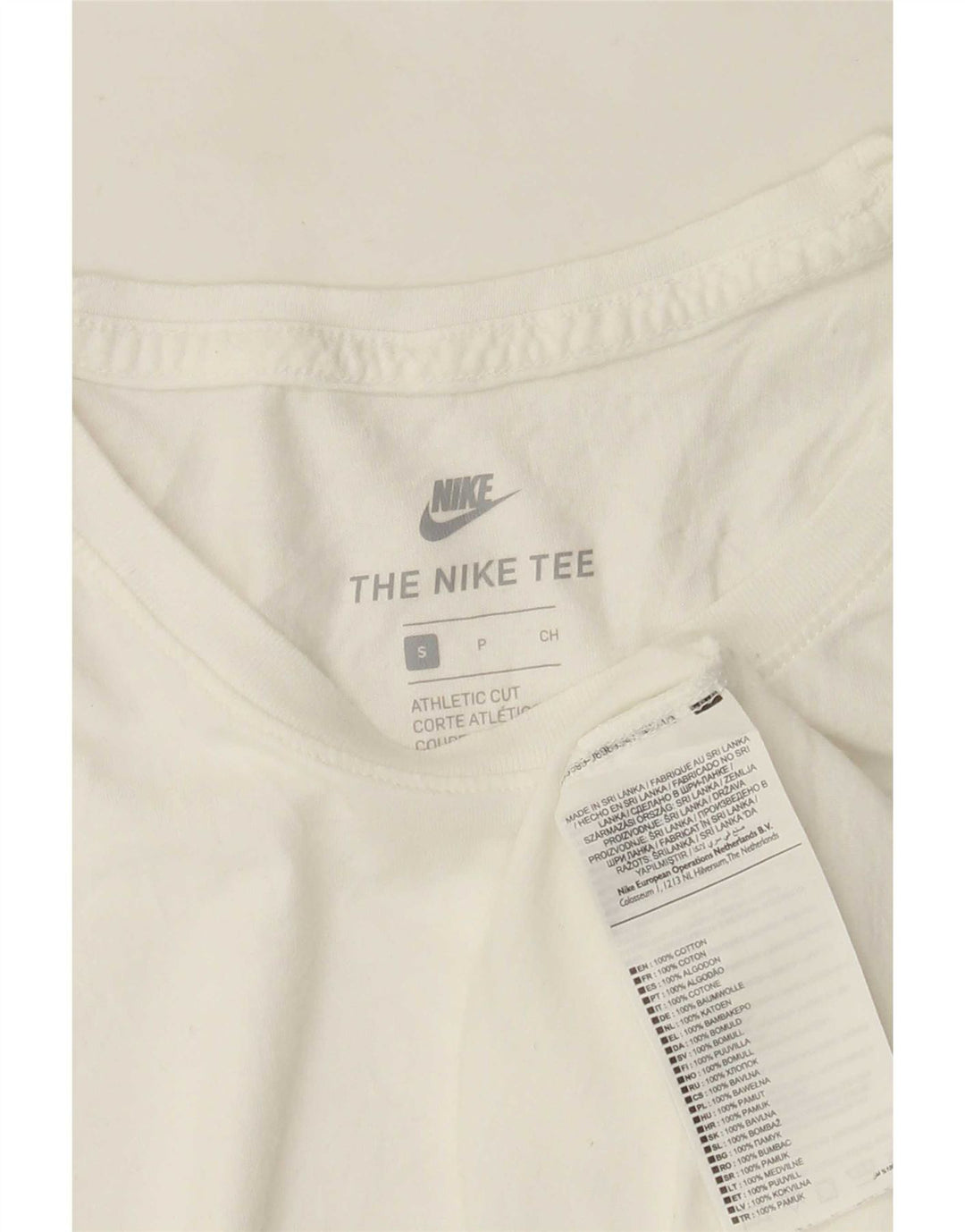 Nike T-shirt coupe athlétique pour homme, petit, en coton blanc