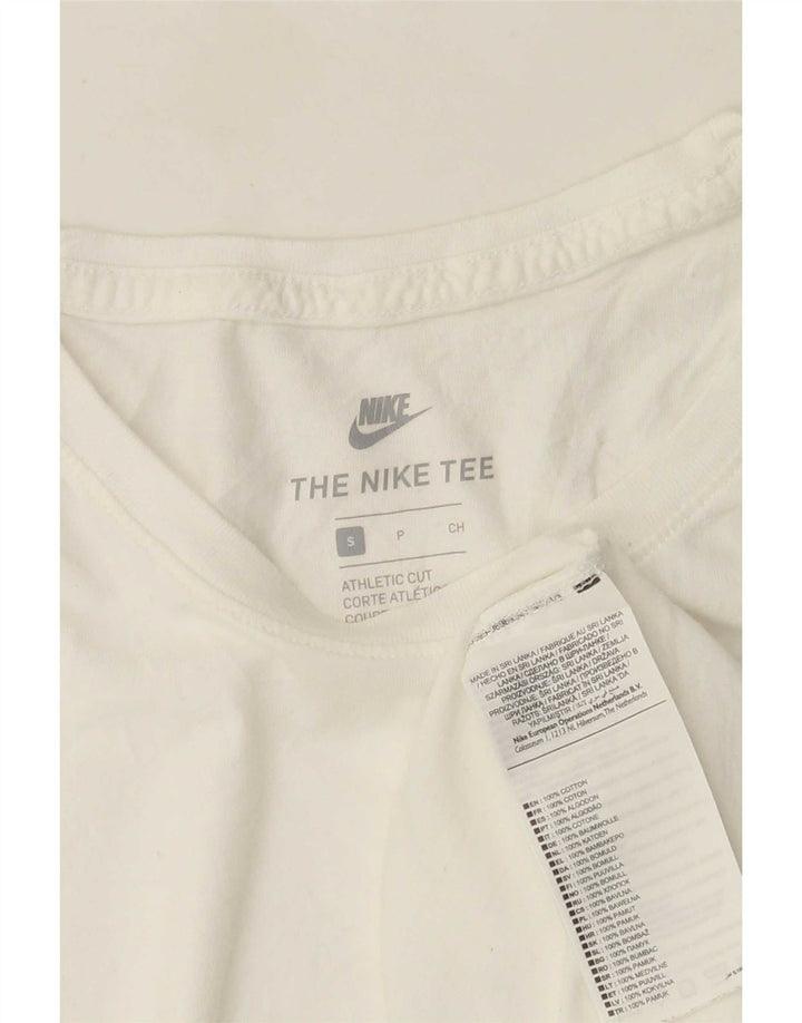 Nike T-shirt coupe athlétique pour homme, petit, en coton blanc