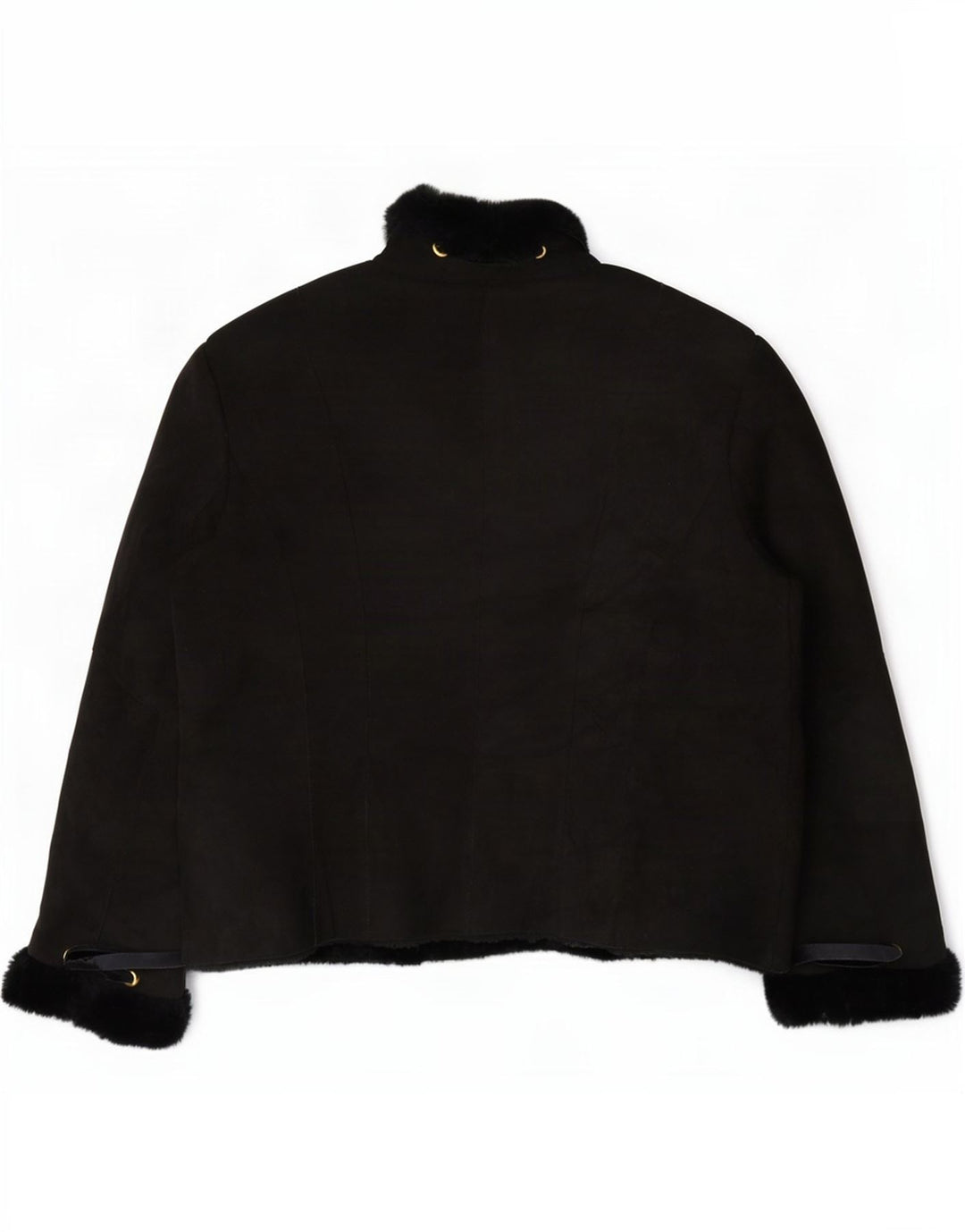 Veste Shearling Femme Vintage IT 46 Grand Noir