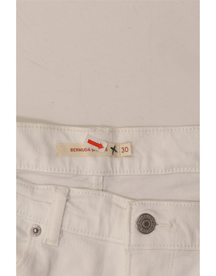 LEVI'S Womens Bermuda Denim Shorts W30 Medium White Cotton Vintage Levi's and Second-Hand Levi's from Messina Hembry 
