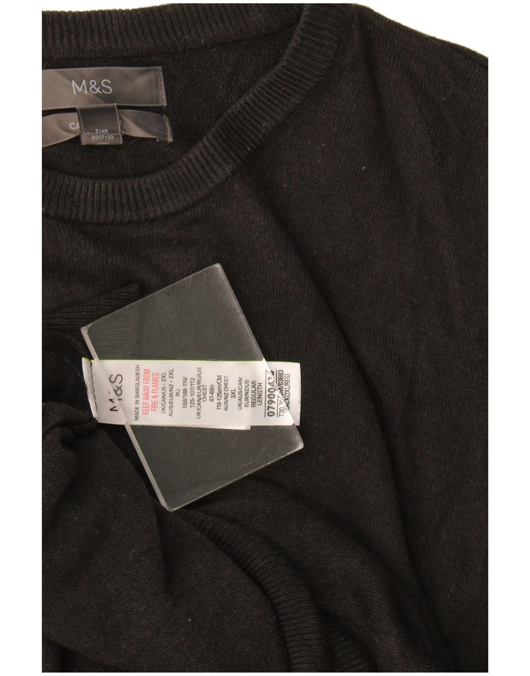 Marks & Spencer Pull à col rond pour homme 2XL Acrylique noir