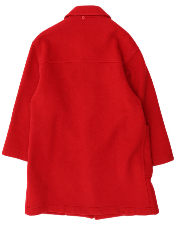 VINTAGE Duffle Coat Femme IT 48 XL Laine Rouge