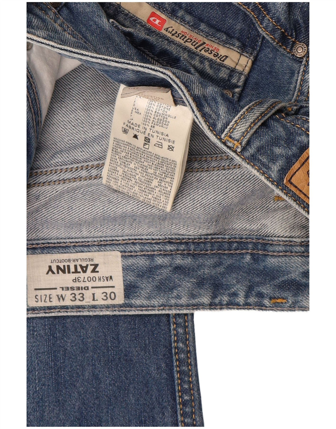 Jean Bootcut Regular Zatiny Femme Diesel W33 L30 Bleu Coton