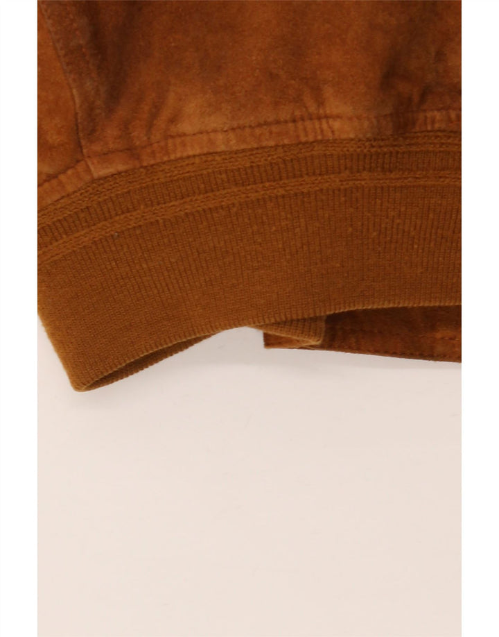 Veste Bomber En Daim Vintage Homme IT 52 XL Cuir Marron