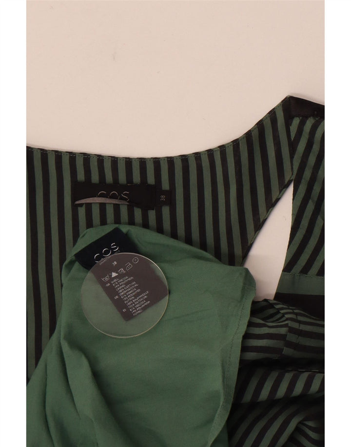 Cos Robe droite sans manches pour femme EU 38 Viscose rayée vert moyen