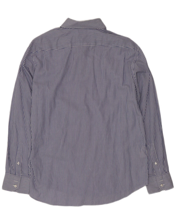 Hugo Boss Chemise homme Taille 43 17 XL Coton à fines rayures bleues