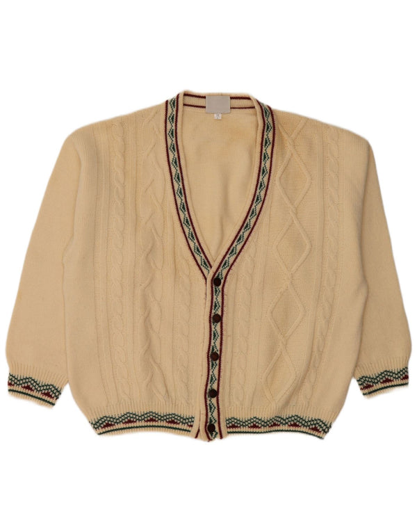 vintage Mens Cardigan Sweater IT 52 Grande laine beige