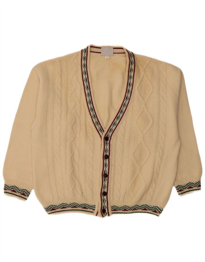 vintage Mens Cardigan Sweater IT 52 Grande laine beige
