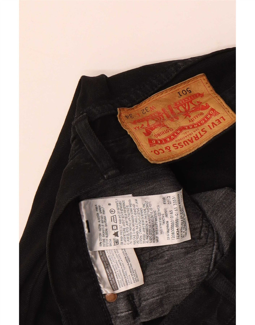 Levi's Jean Droit 501 Homme Noir W32 L34 Coton