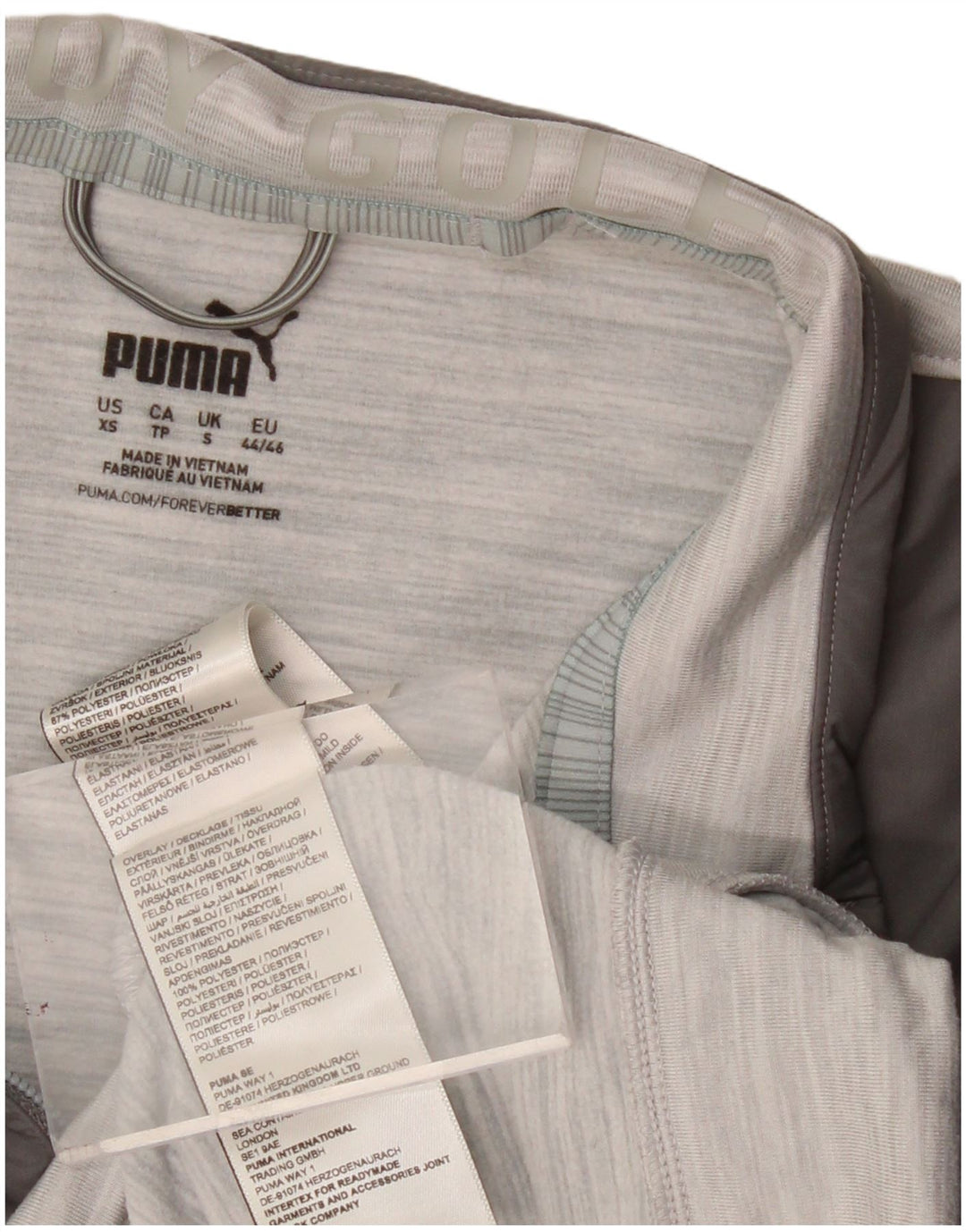 PUMA Sweat-shirt à col zippé pour homme, petit, gris, color block, polyester