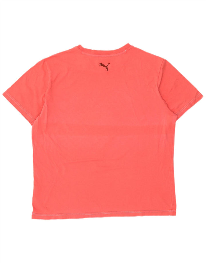 Puma Homme Graphic T-Shirt Top Large Rouge Coton