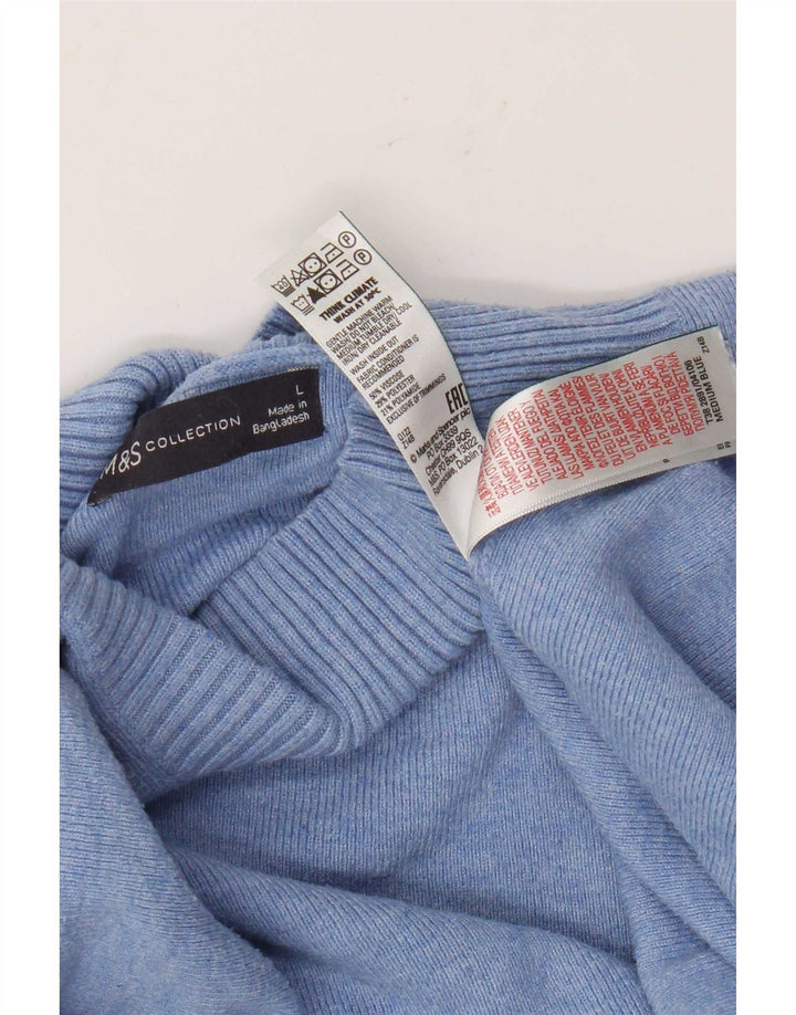 Marks & Spencer Pull col roulé pour femme UK 16 Large Bleu
