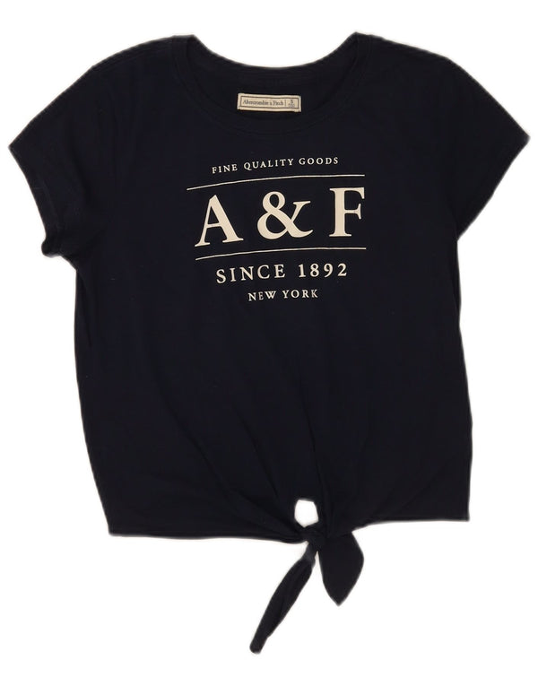 Abercrombie & Fitch T-shirt court graphique pour femme UK 10 Small Bleu marine