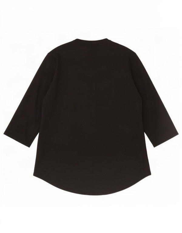Guess Haut à col zippé et manches 3/4 pour femme UK 12 Noir moyen Coton