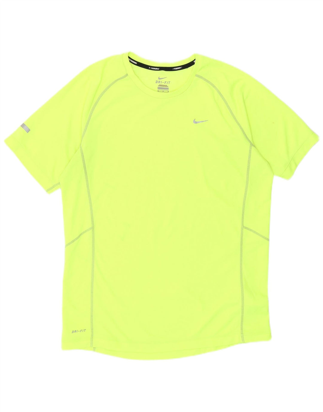 Nike Homme Dri Fit T-Shirt Haut Jaune Moyen Polyester