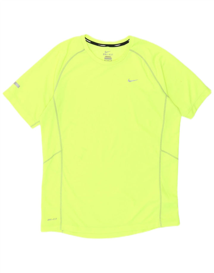 Nike Homme Dri Fit T-Shirt Haut Jaune Moyen Polyester