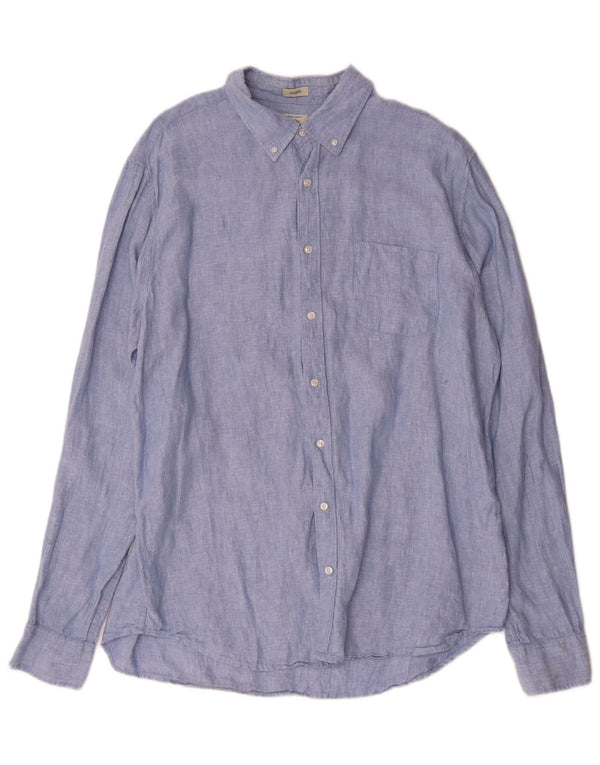 J. Crew Chemise haute coupe classique pour homme XL en lin bleu