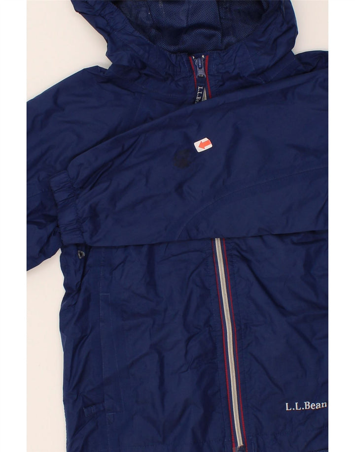 L.L.BEAN Boys Hooded Rain Jacket 6-7 Years Navy Blue Nylon Vintage L.L.Bean and Second-Hand L.L.Bean from Messina Hembry 