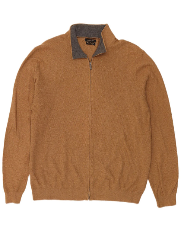MASSIMO DUTTI Cardigan Homme Pull Large Marron Coton