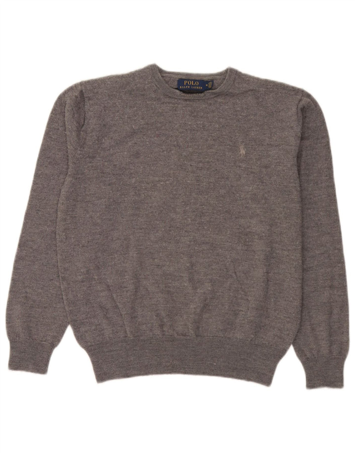 Polo Ralph Lauren Pull à col rond pour homme en laine gris moyen