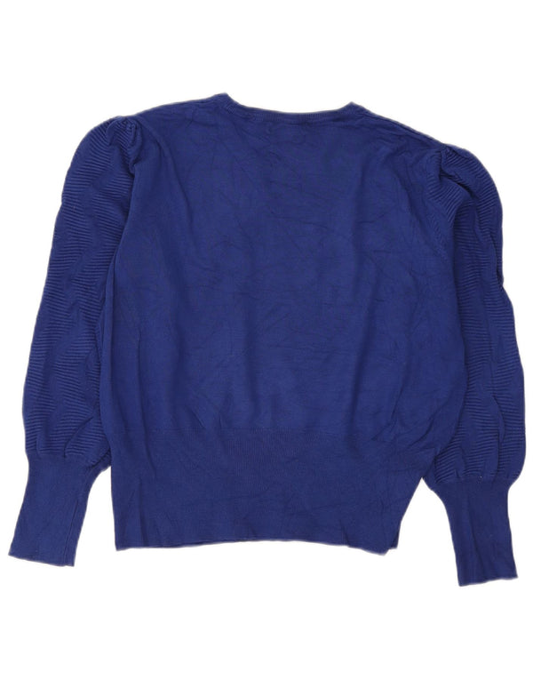 Marks & Spencer Pull court à col rond pour femme UK 16 Large Bleu marine