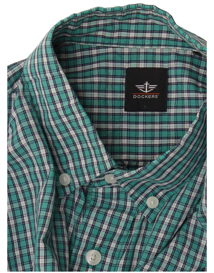 Dockers Chemise en Flanelle Homme Vert Moyen à Carreaux