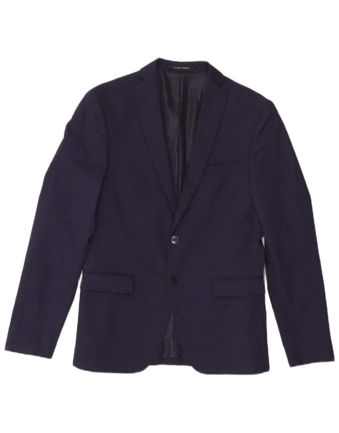Zara Veste Blazer 2 Boutons Homme EU 46 Petit Bleu Marine