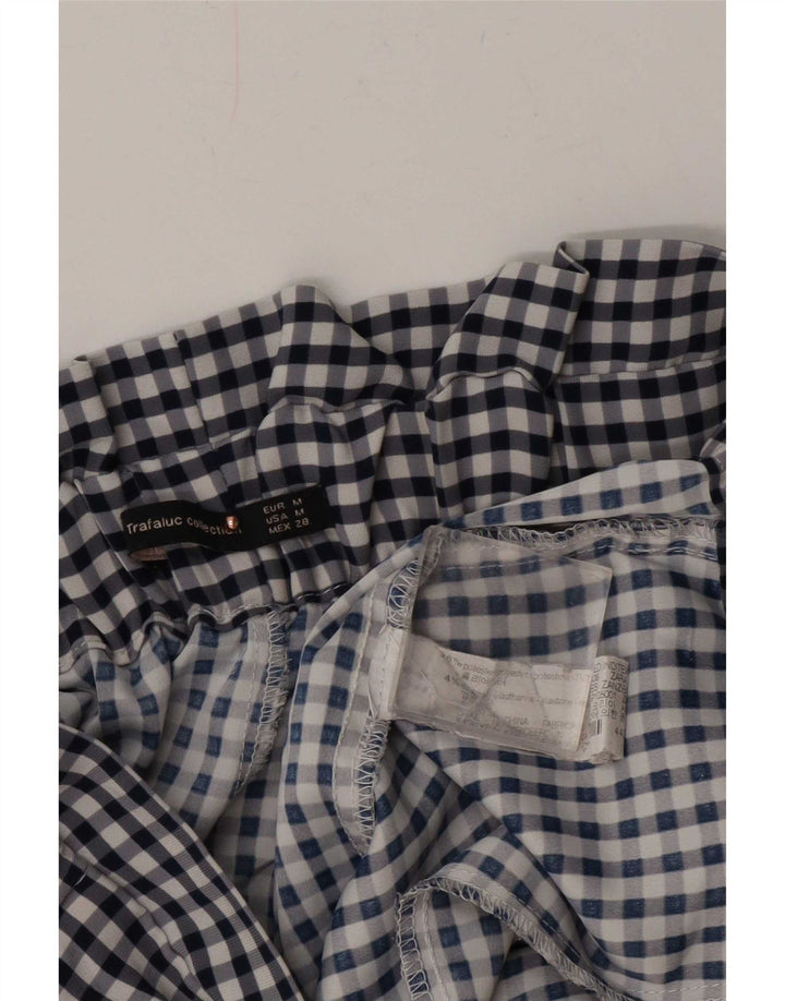 Zara Pantalon Capri Cullotes Femme Moyen W28 L22 Bleu Marine Vichy