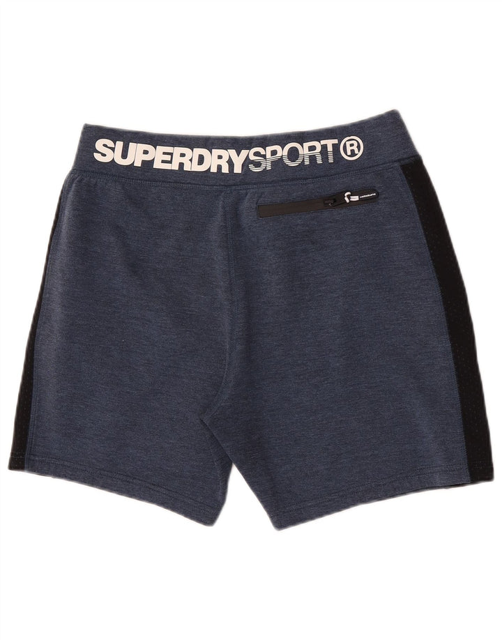 Superdry Short de Sport Graphic Homme Large Bleu Marine Colorblock Polyester