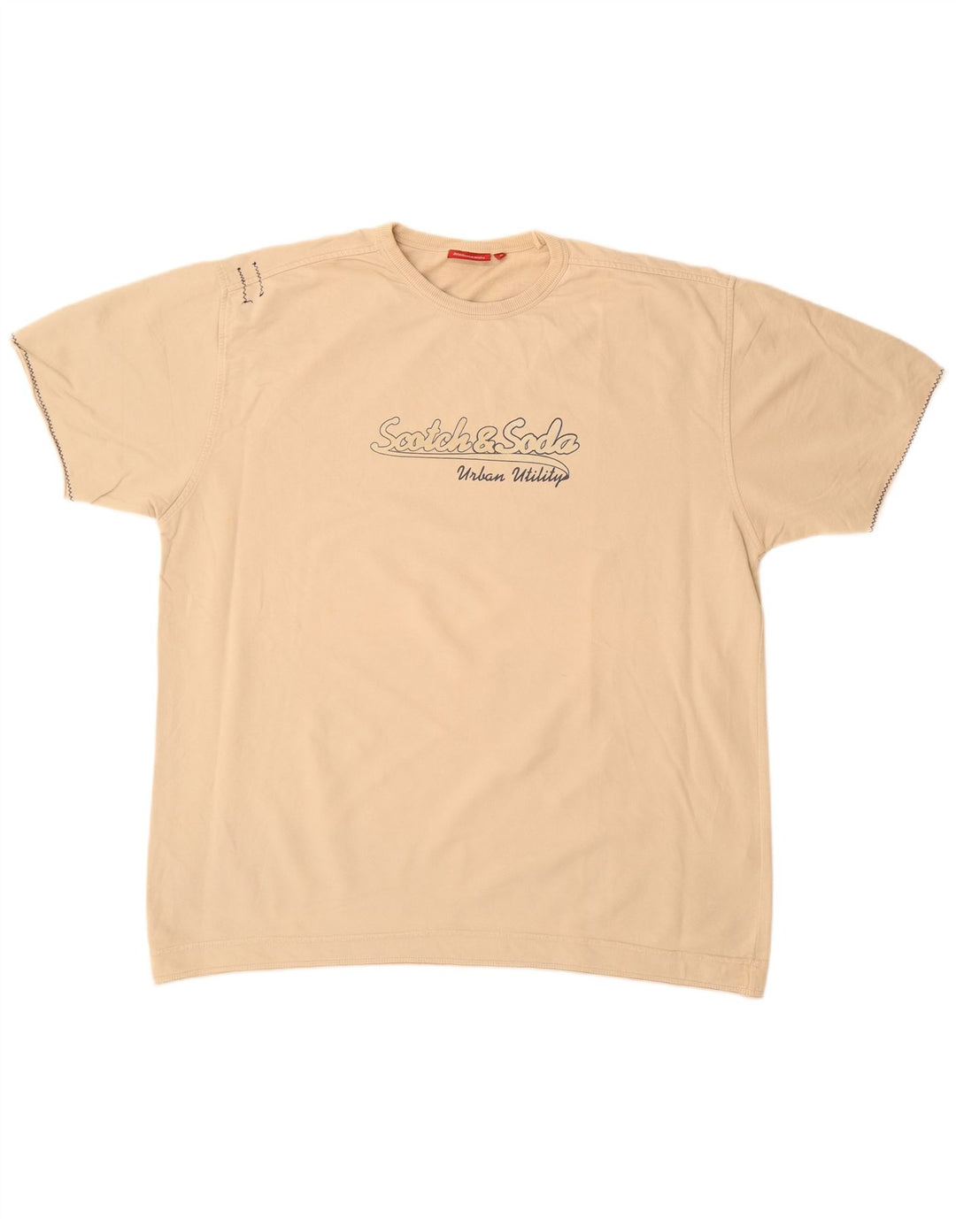 SCOTCH & SODA Sweat-shirt graphique à manches courtes pour homme XL en coton beige