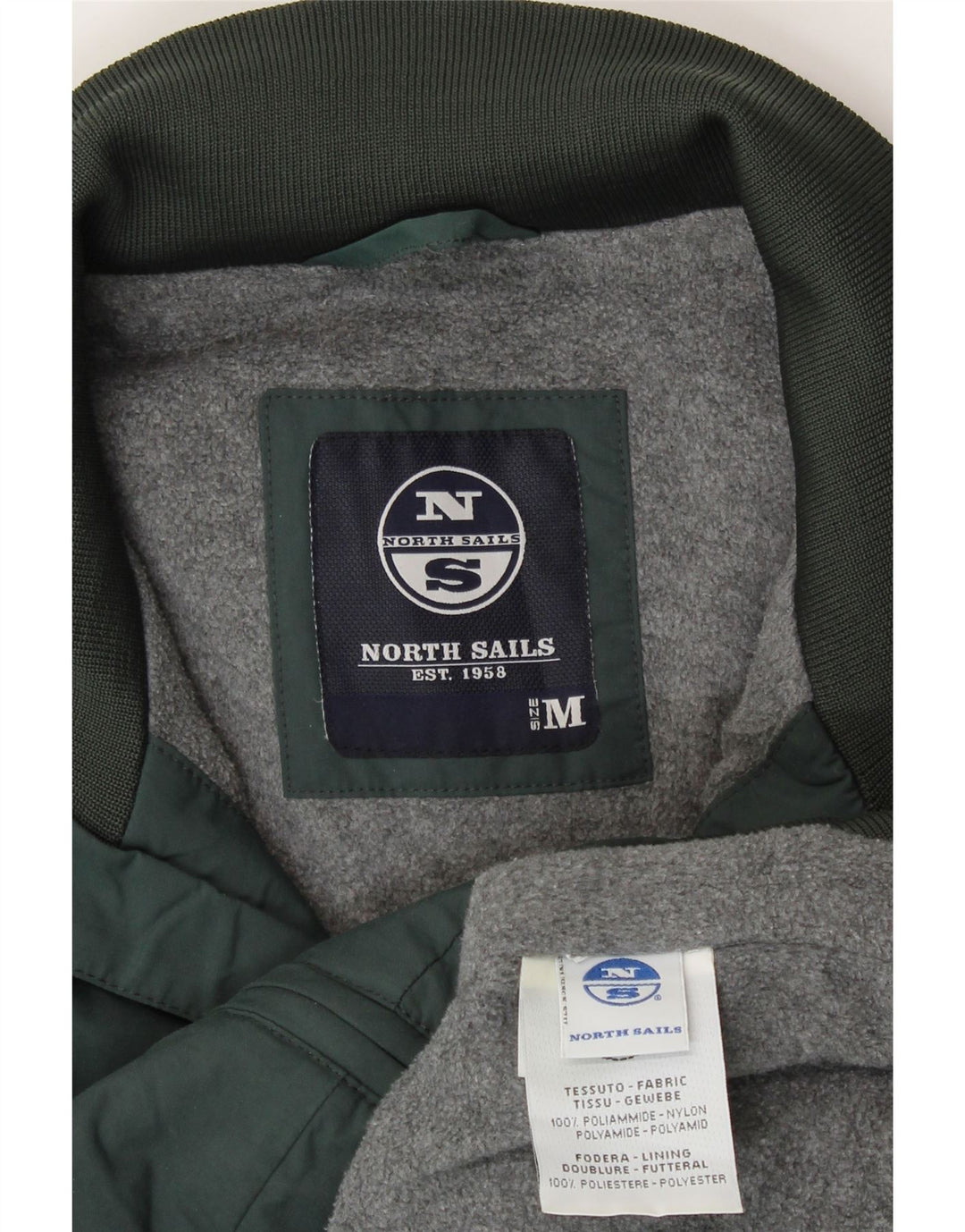 North Sails Veste Bomber Homme UK 38 Nylon Vert Moyen