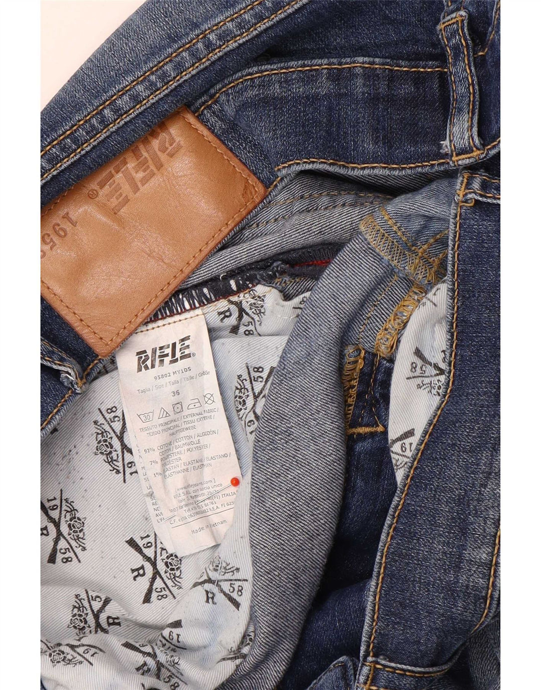 Rifle Jean Slim Homme W36 L34 Bleu Coton