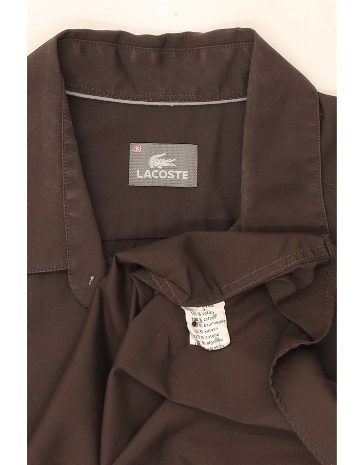 Lacoste Chemise Homme Taille 43 Grand Coton Marron