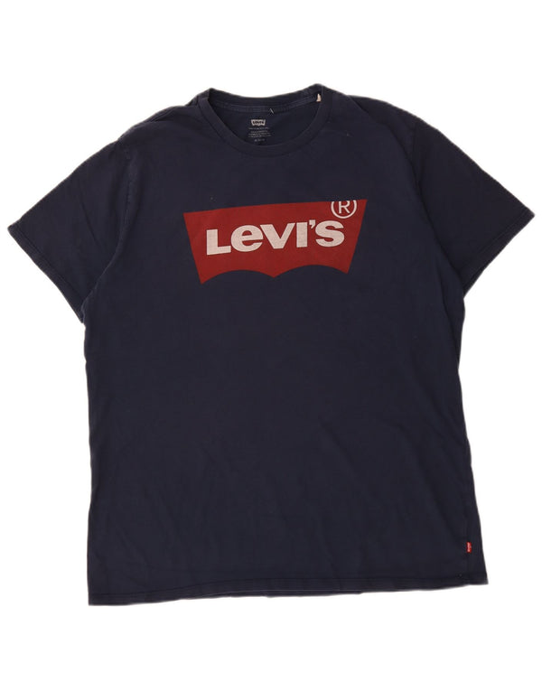 Levi's T-Shirt Graphique Top XL Homme Bleu Marine Coton