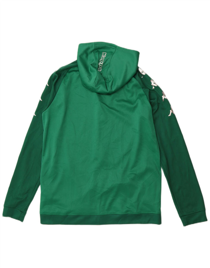 Kappa Pull à capuche zippé graphique pour homme XL Vert Colorblock Polyester
